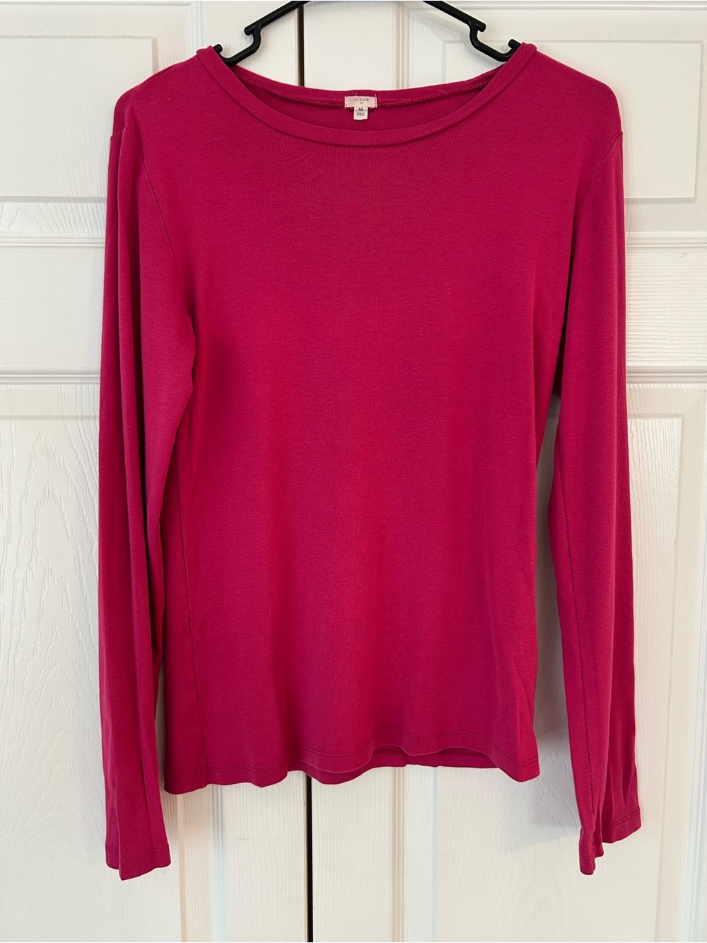 J.Crew Women’s Pink Long Sleeve Crew Neck Cotton Tunic Blouse Shirt Size M